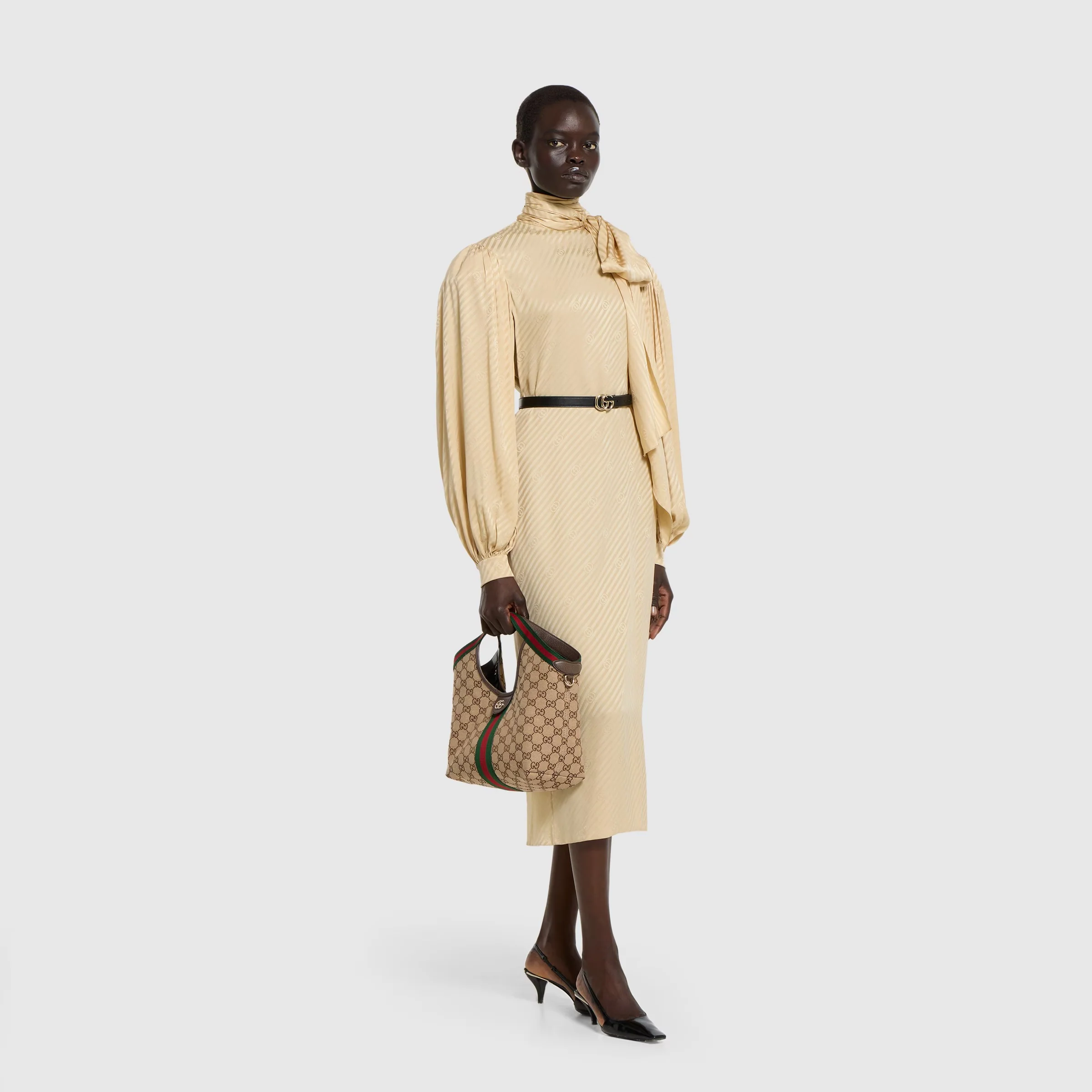 Gucci GG Canvas Giglio Small Tote Bag – Beige Brown