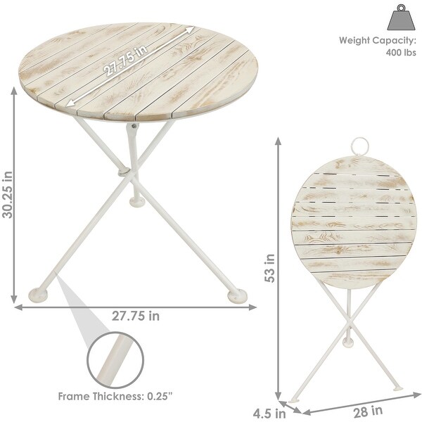 French Country European Chestnut White Bistro Table