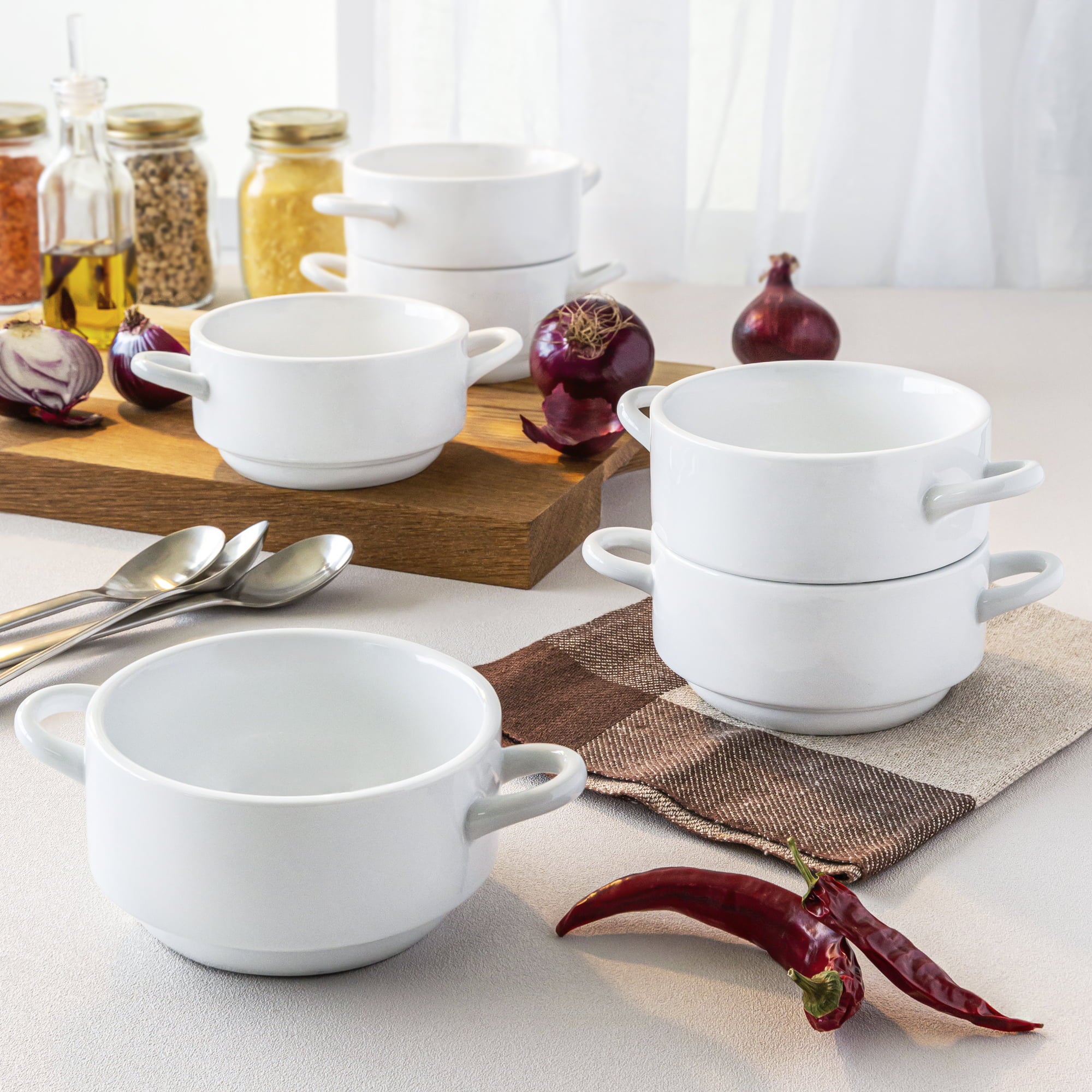 Better Homes and Gardens Porcelain French Onion Soup Bowls, set of 6
