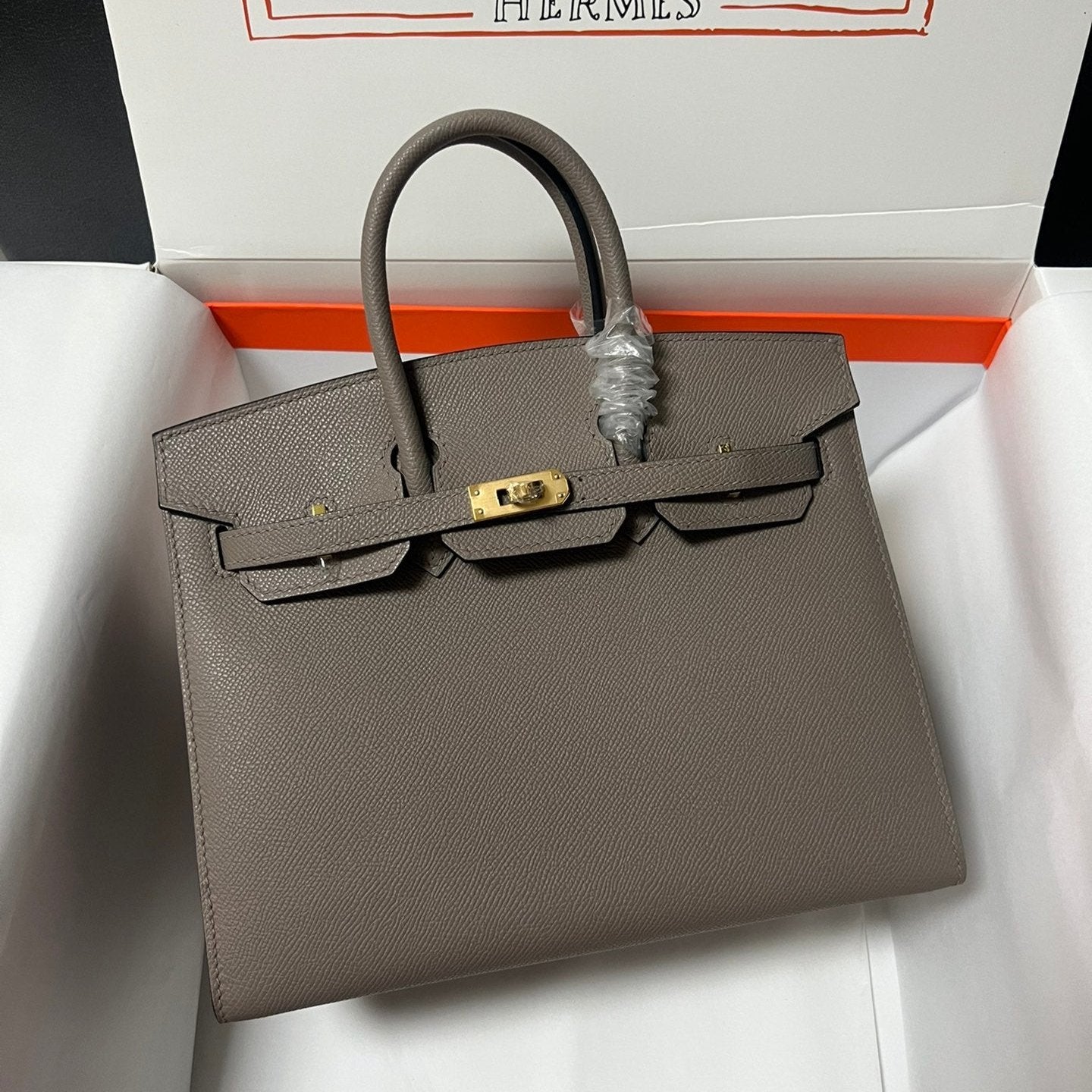 Hermes Birkin Sellier Etain Epsom Leather Gold Hardware