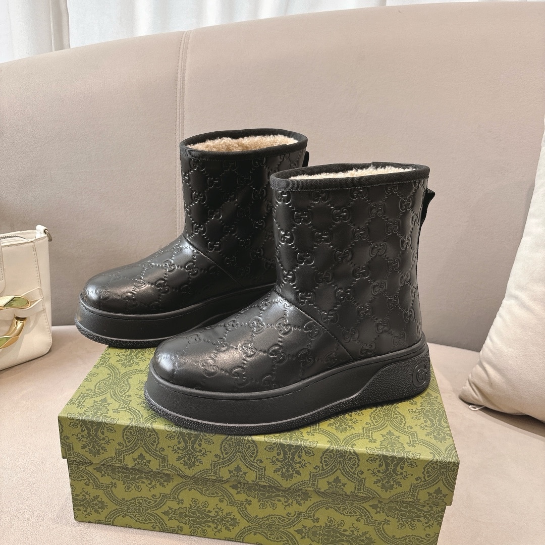 Gucci Women?S Boot Gg Leather Black
