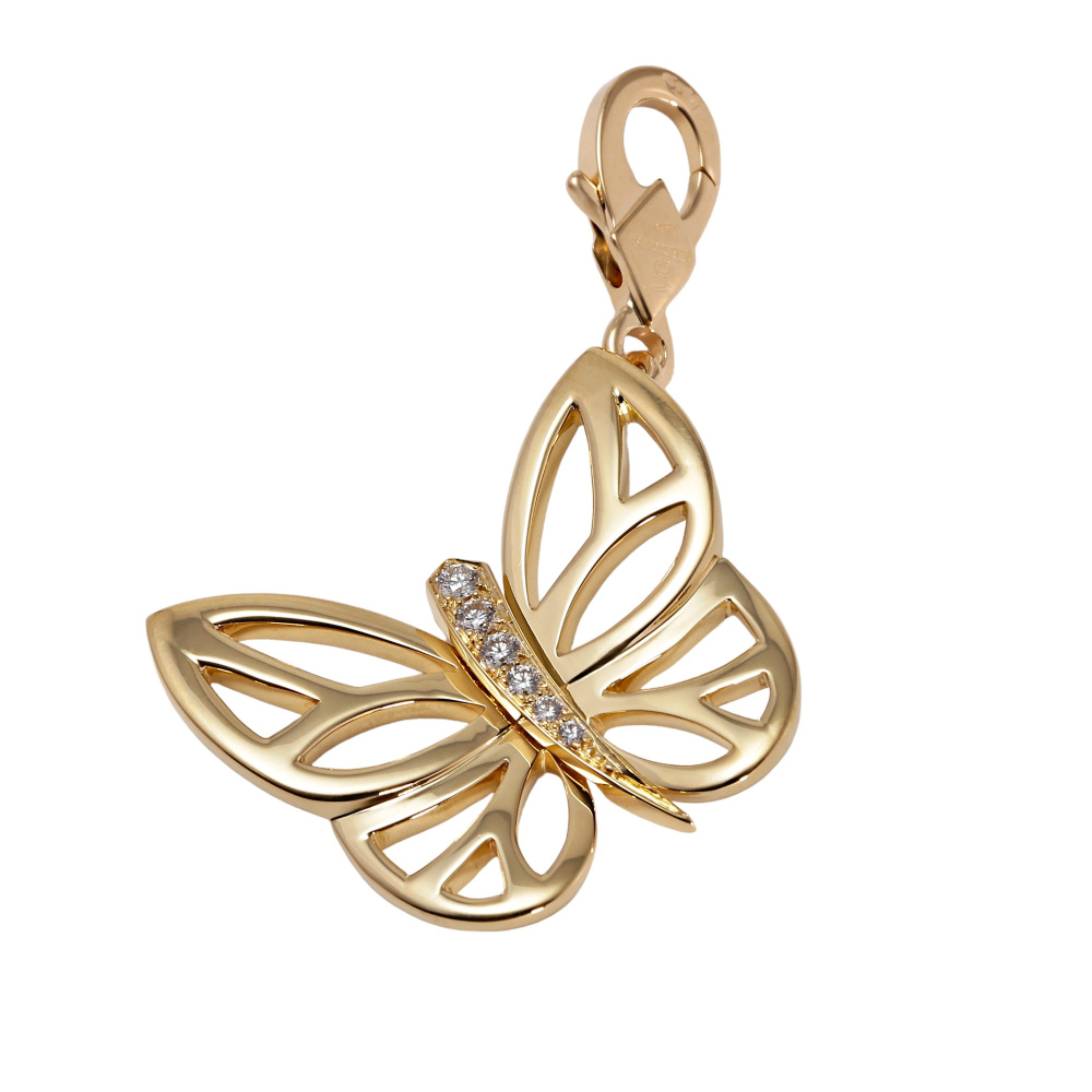 Van Cleef & Arpels Papillon Necklace 18K Yellow Gold Diamond