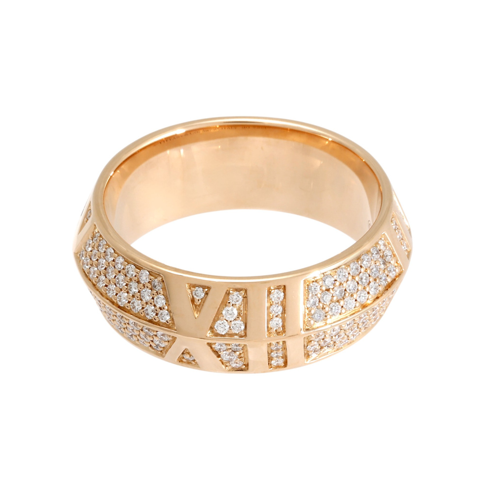 Tiffany & Co. Atlas Ring 18K Rose Gold Diamond