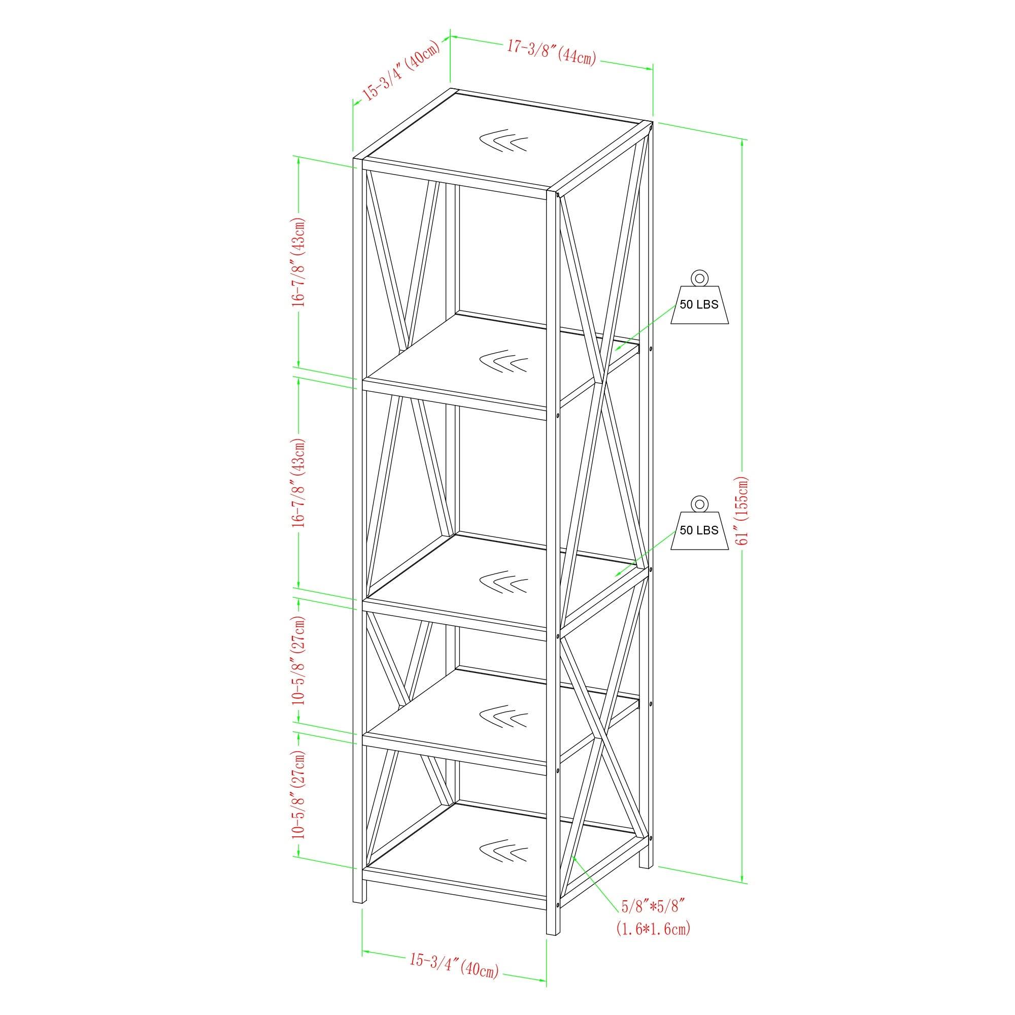 Carbon Loft Hattie 3-Piece X-Frame Entertainment Wall - Slate Grey / Black Metal