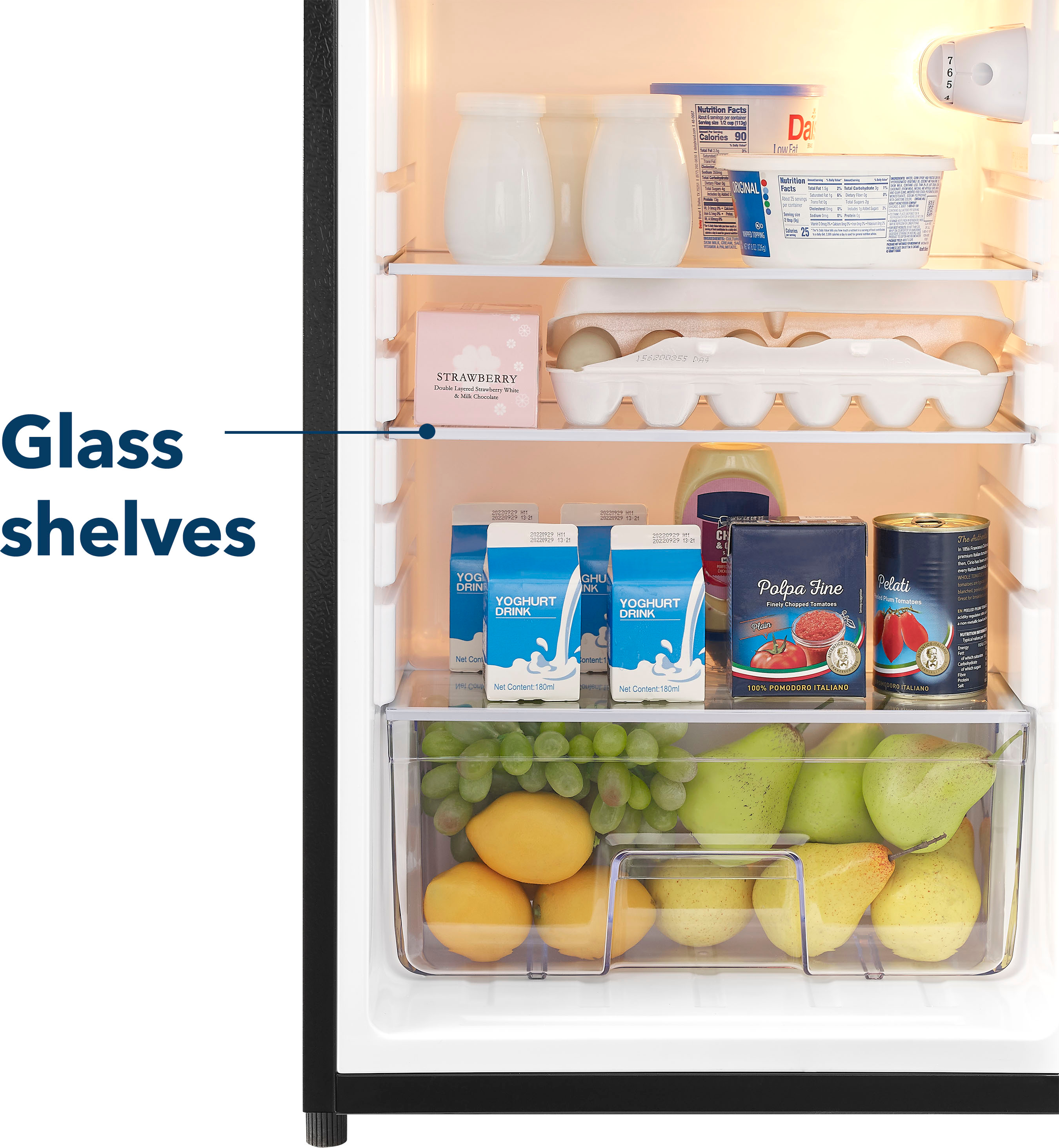 Insignia™ - 4.3 Cu. Ft. Mini Fridge with Top Freezer and ENERGY STAR Certification - Stainless Steel