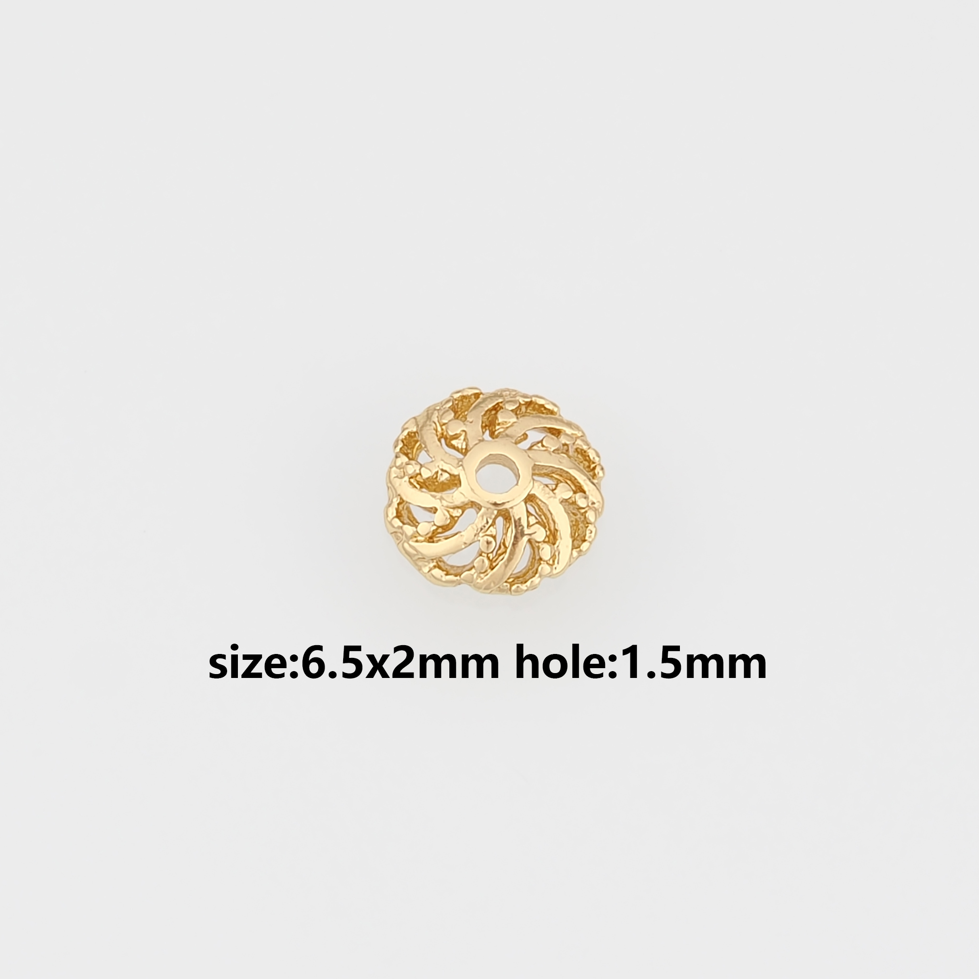 50Pcs 18K Gold Filled Bead Caps,Flower Bead Caps for Bracelet Jewelry Necklace Making Supply