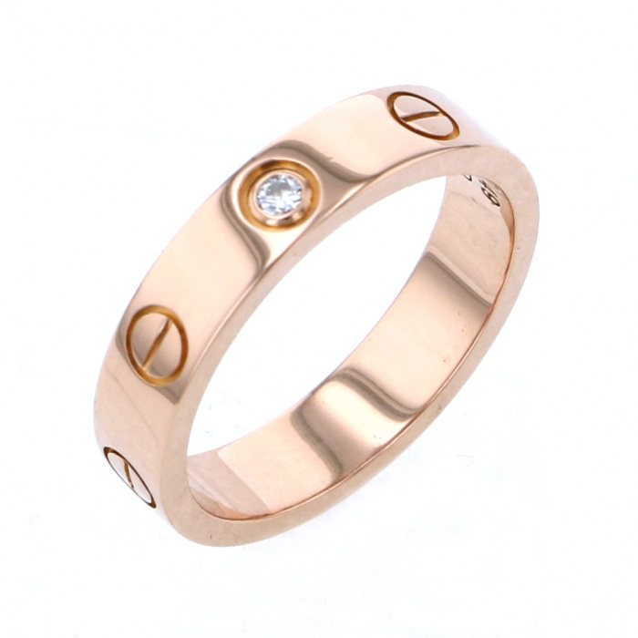 Cartier Love Ring 18K Rose Gold Diamond