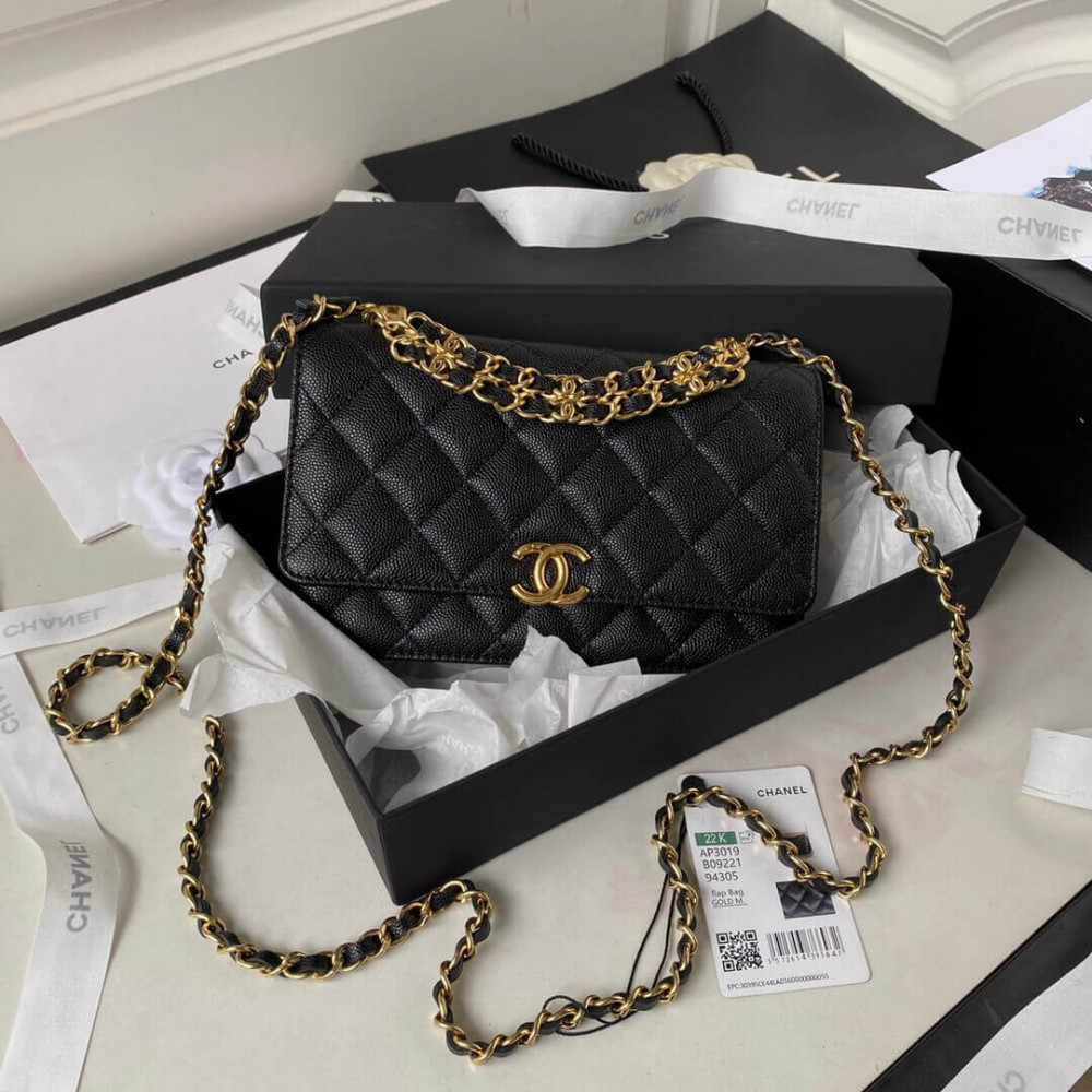 Chanel Grained Calfskin Wallet on Chain 19cm