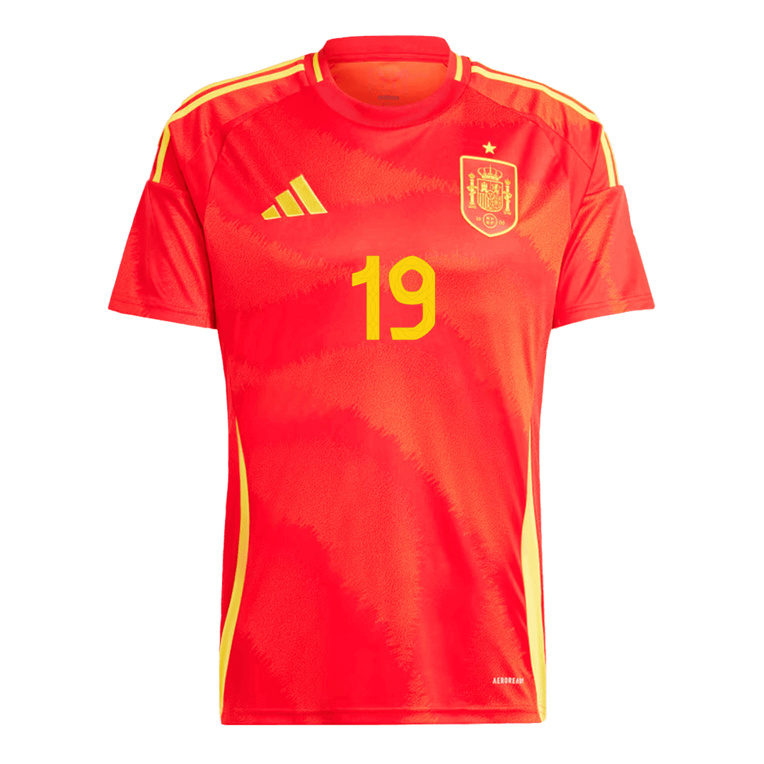 LAMINE YAMAL #19 Spain Home Soccer Jersey EURO