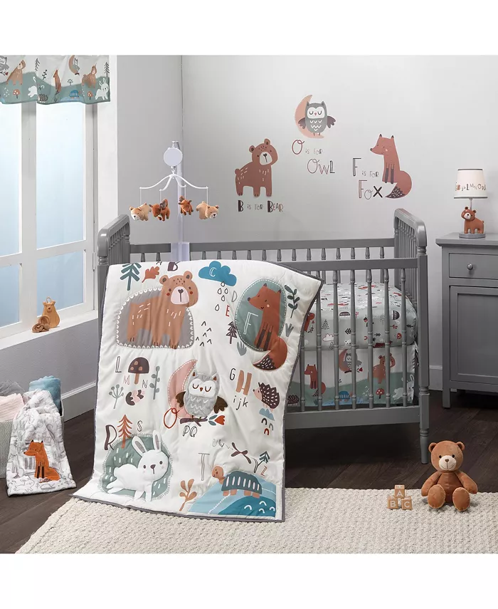 Bedtime Originals Animal Alphabet Sage Green Cream Nursery Window Valance