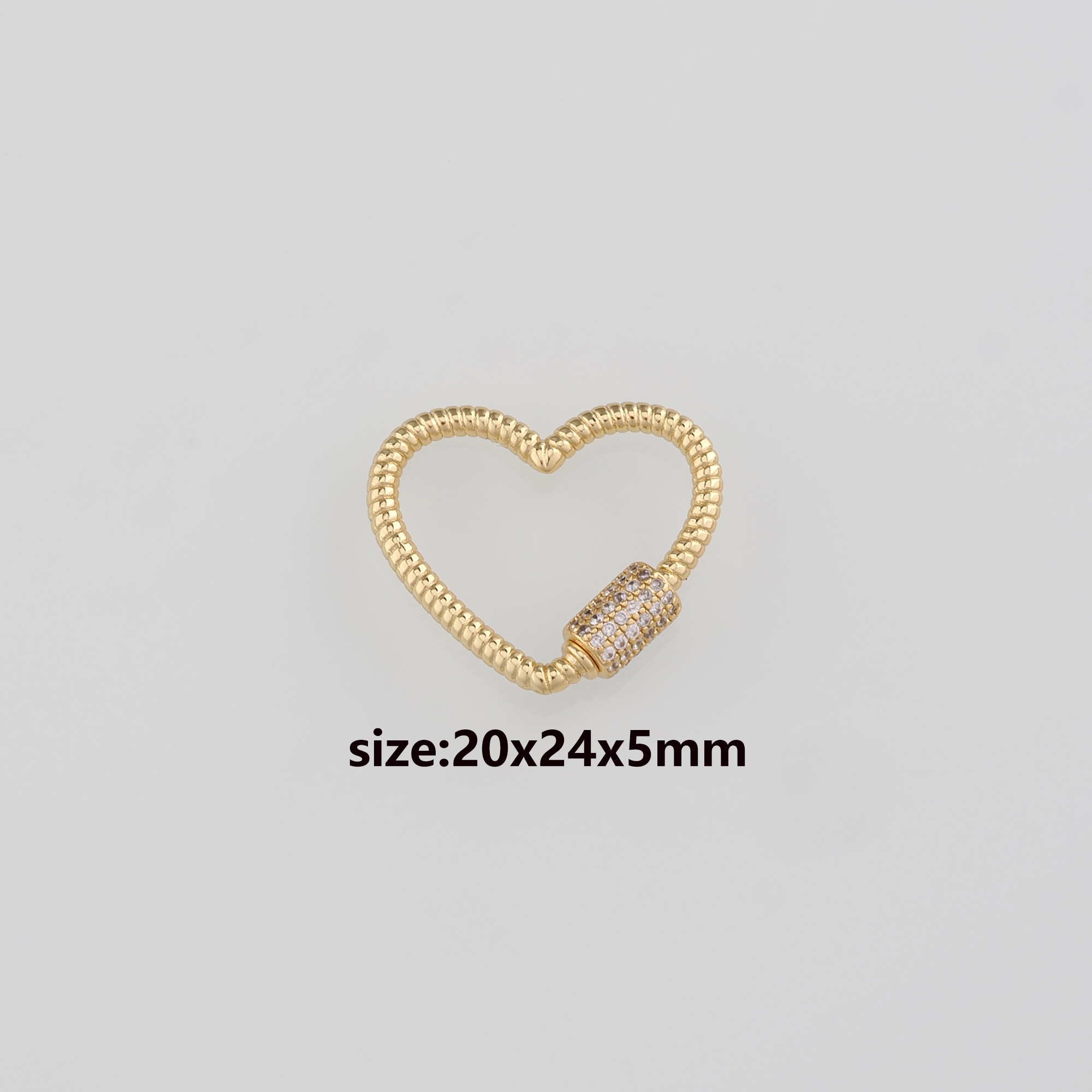 18K Gold Filled Heart Carabiner Clips,Heart Screw Clasp Lock for DIY Jewelry Finding Necklace Bracelet
