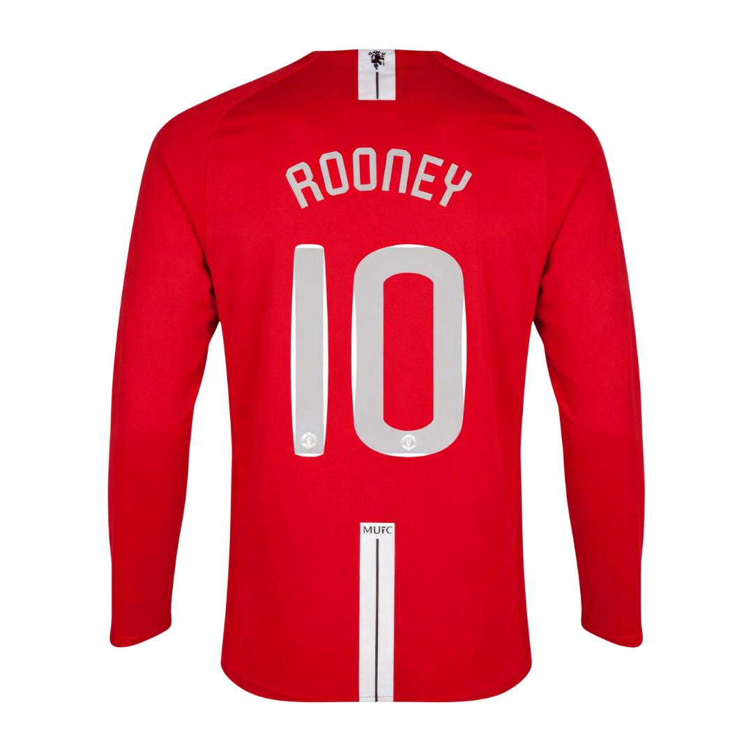 Retro Soccer Jersey ROONEY #10 Manchester United Home Long Sleeve 2007/08 - UCL Final