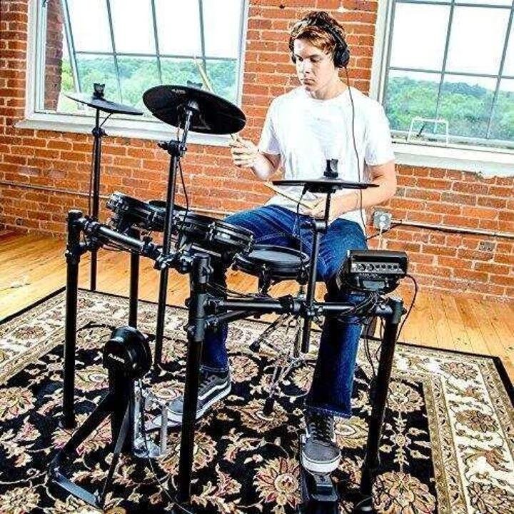 alesis-drums-nitro-mesh-kit-Eight Piece All Mesh Electronic Drum Kit With Super Solid Aluminum Rack, 385 Sounds, 60 Play Along Tracks, Connection Cables, Drum Sticks & Drum Key Included