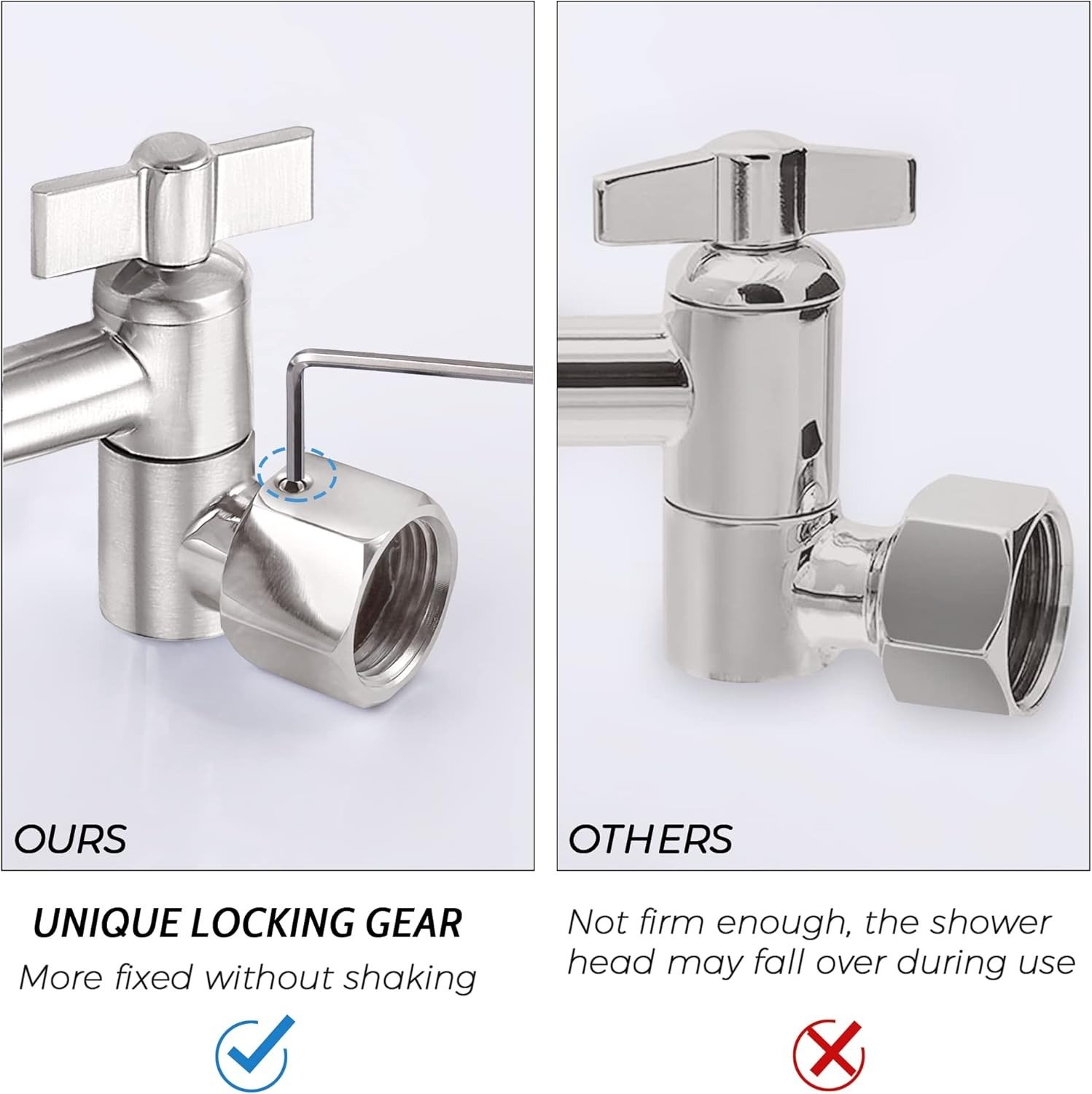10-Inch Square Rainfall Dual Shower Head Combo, All-Metal Handheld with 13′′ Extension Arm (Brushed Nickel)