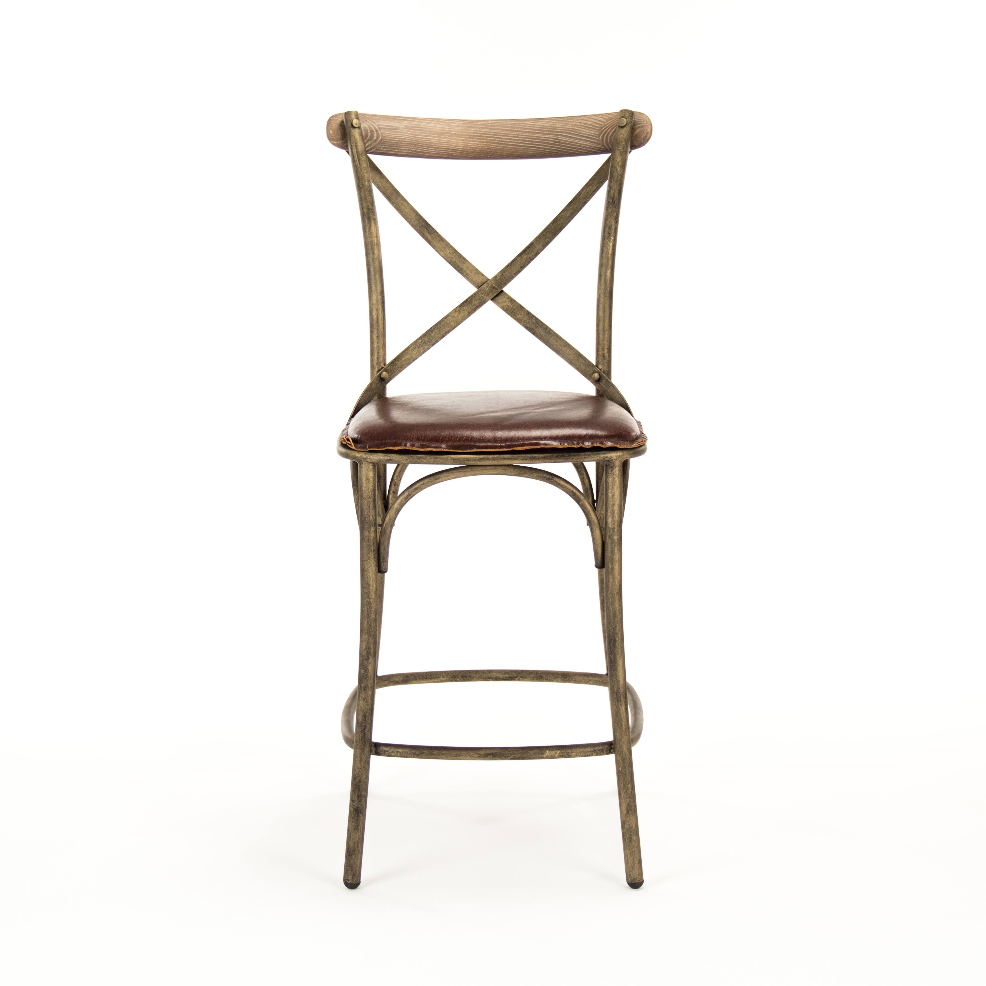 Zentique PF31 Counter Stool Bronze Zain Counter Bronze Frame Stool 19.5 x 41 x 20.5 in.