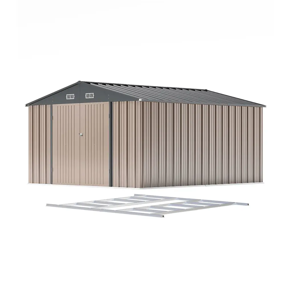 Patiowell 10x12 Metal Shed Pro With an Optional Floor Base