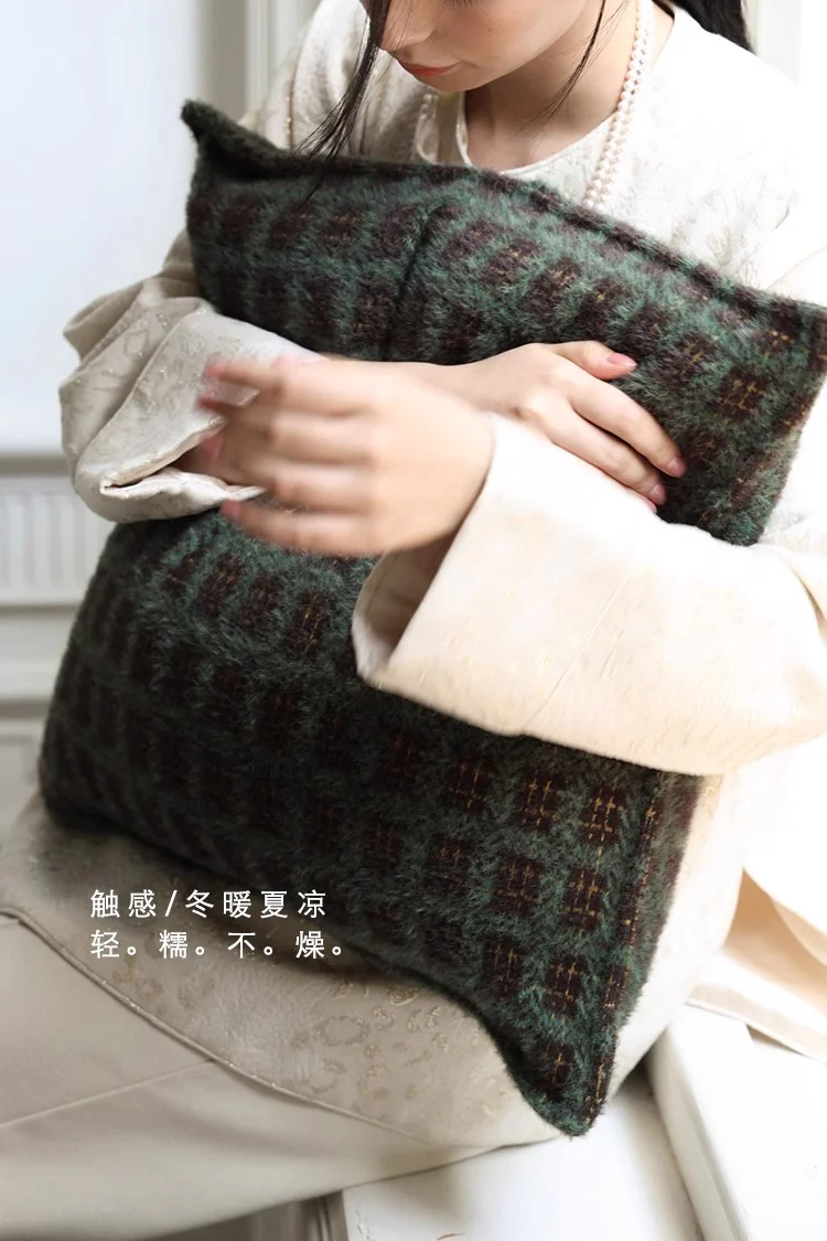 BD093 (Waist Support) - CH@NELVintage Paris Pine Green Lumbar Pillow, Bedside Pillow