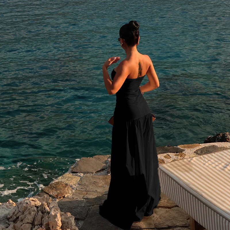 Elegant Cut-Out Strapless Maxi DressClistos