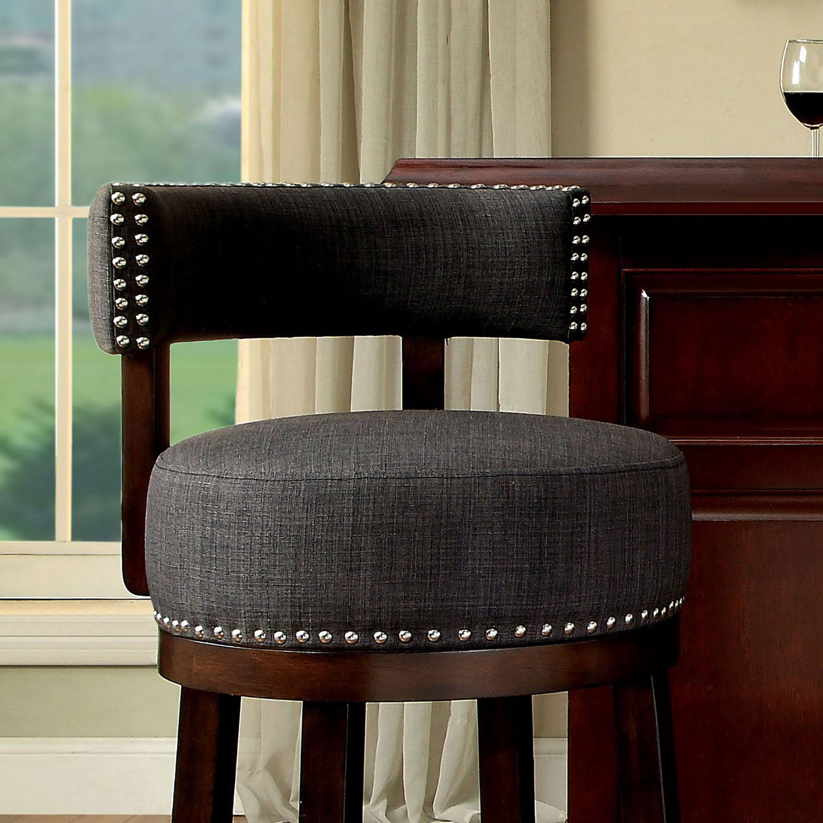Furniture of America Lynsey Gray 24x22 Bar Stool Set of 2