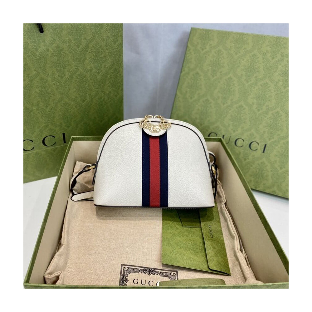 Gucci Ophidia Small Shoulder Bag in White Leather
