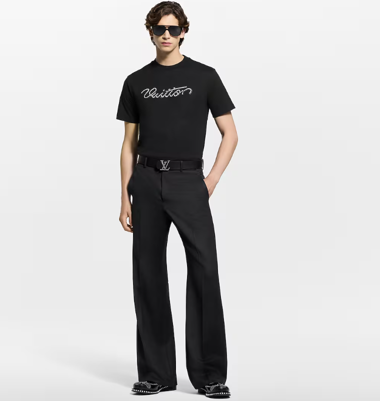 LOUIS VUITTON Embellished Signature Short-Sleeved T-Shirt
