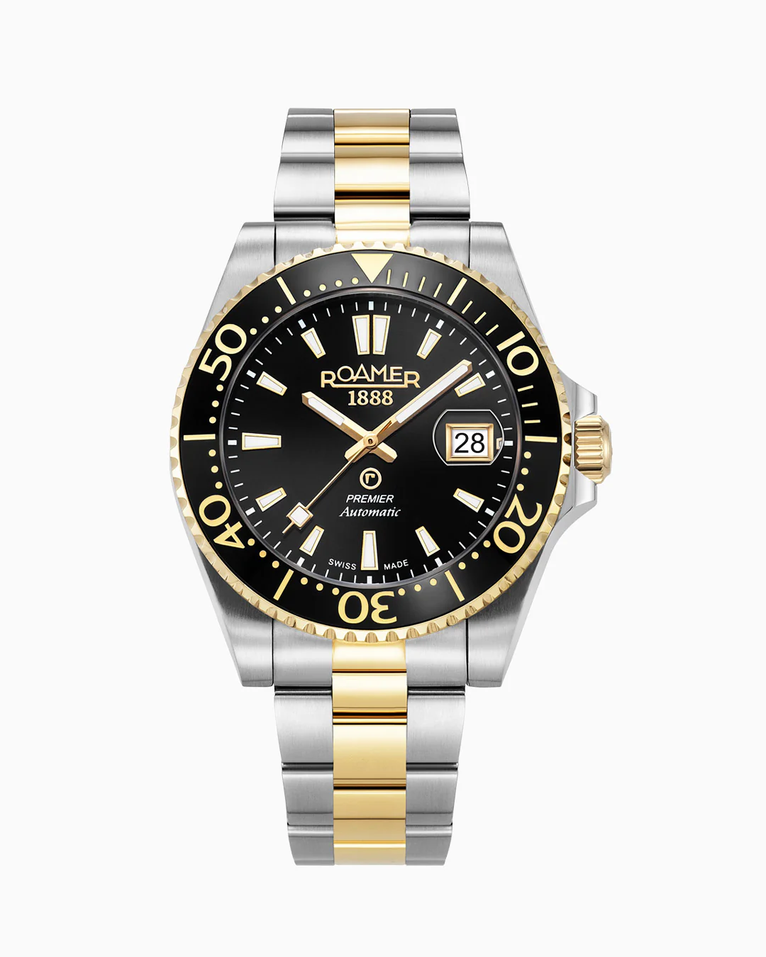 Premier 42 mm Automatic Three-Hand Date Black Sunray Dial Two-Tone Bracelet Sapphire glass Stainless Steel swiss watch