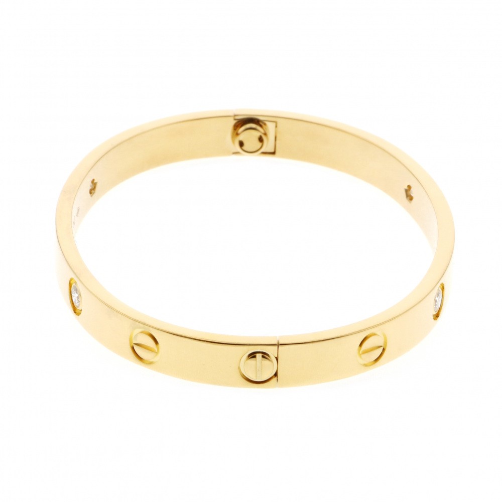 Cartier Love Half D Bracelet 18K Yellow Gold Diamond