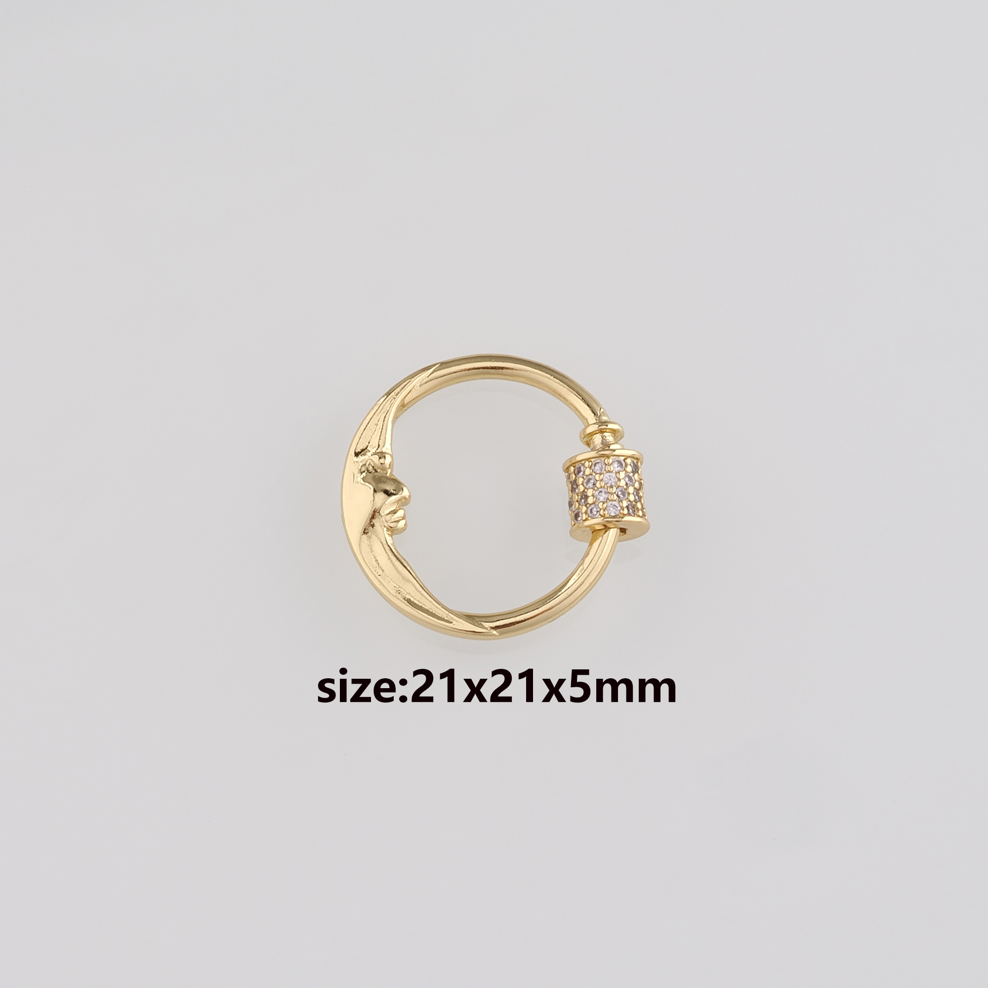 18K Gold Filled Round Carabiner Clasp,Dainty Round Screw Clasp Lock for DIY Jewelry Finding Necklace Bracelet