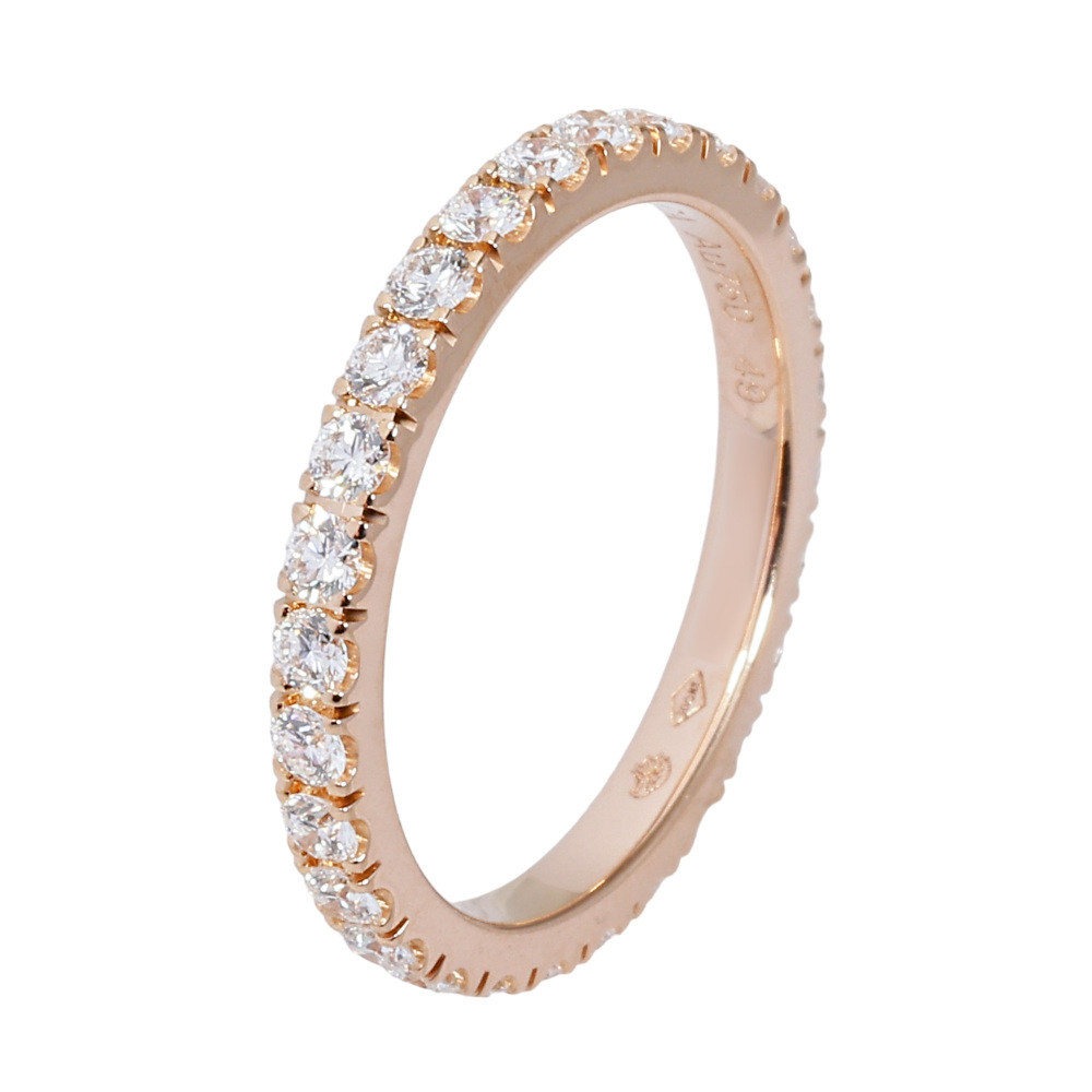 Van Cleef & Arpels Felicite Eternity Ring 2.1mm 18K Rose Gold Diamond VCARP7RH00