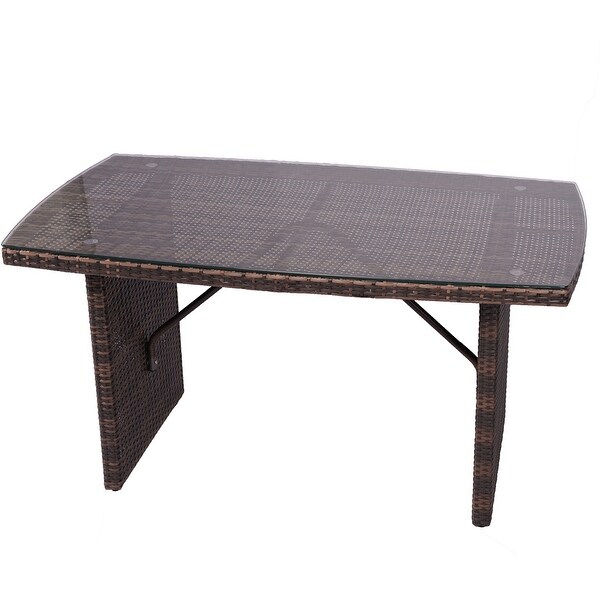 Modern rattan wicker table with tempered glass for living room,patioNot in use