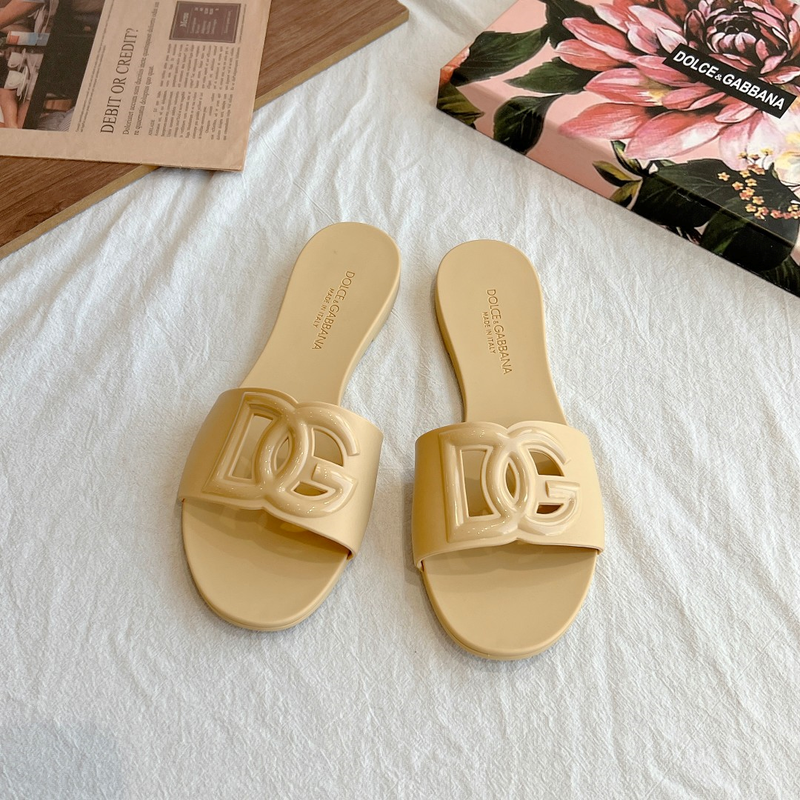 Dolce Gabbana DG Rubber flat Sandals Slide
