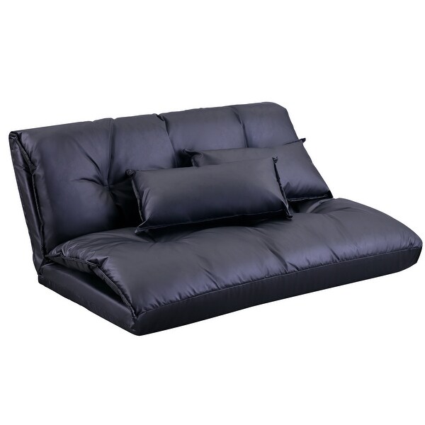 Lazy Sofa Adjustable Folding Futon Sofa with Pillows
