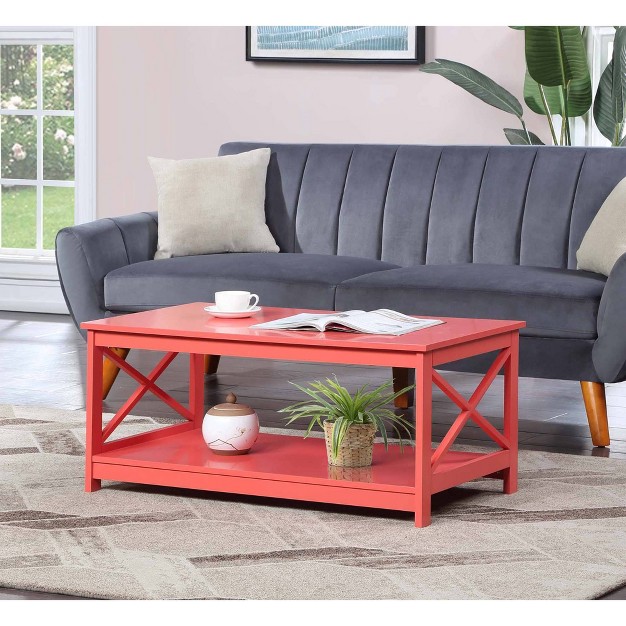 Breighton Home Xavier Coffee Table With Shelf Coral