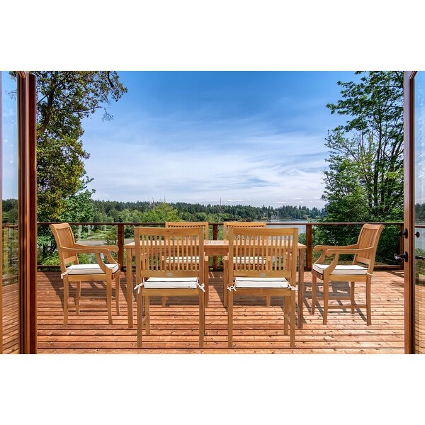 Chic Teak Bermuda Rectangular Teak Wood Patio Bistro Dining Table,55 x 35 inch (Table Only)
