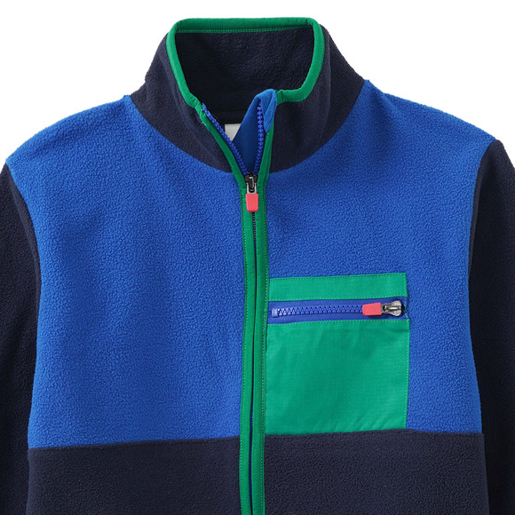 Famy Jungen Fleecejacke mit Farbteilern
