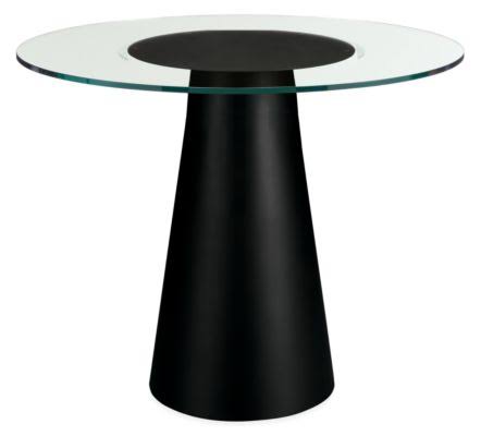 Room u0026 Board | Modern Decker 36 Diameter Round Table | Clear Tempered Glass Top