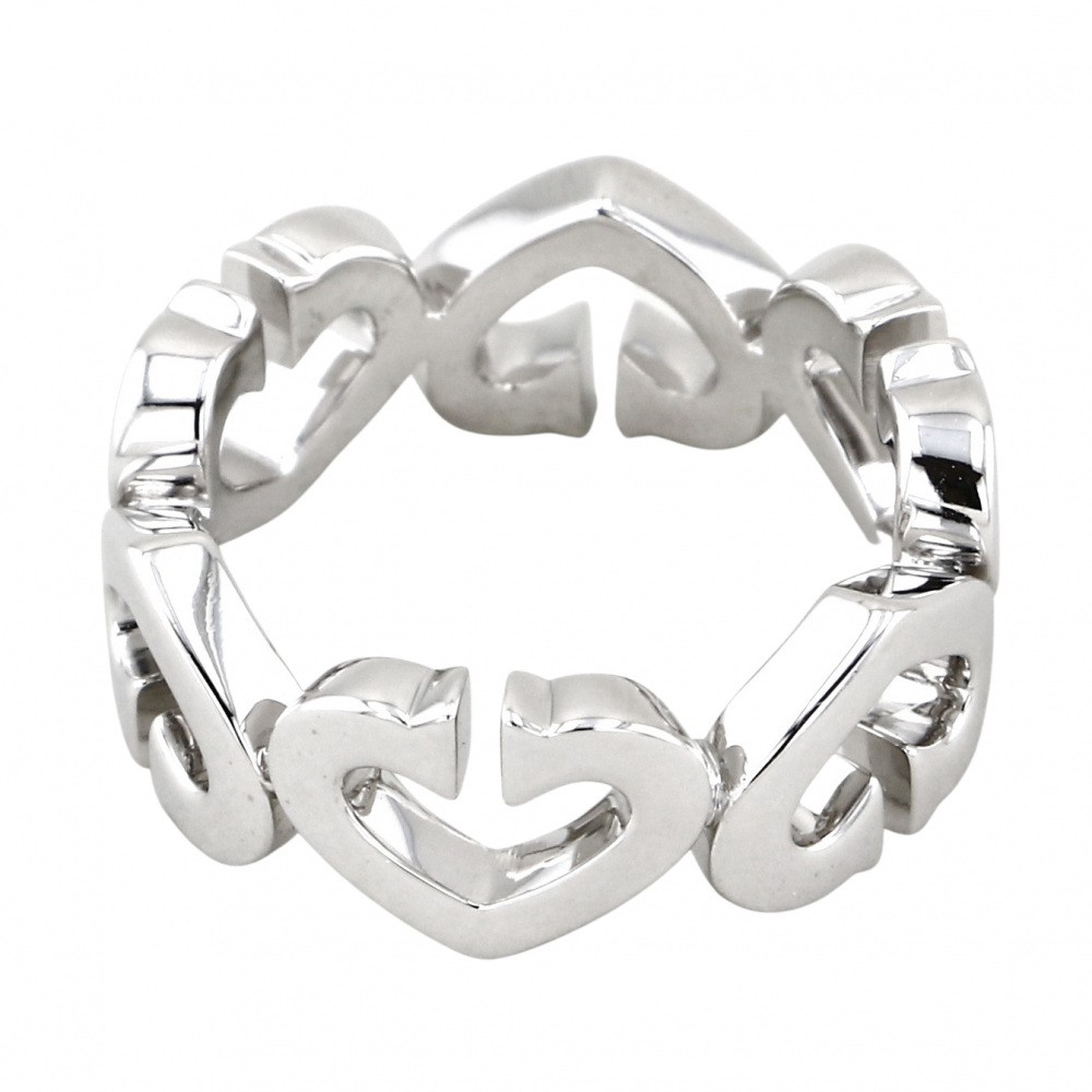 Cartier C Heart Diamond Ring 18K White Gold