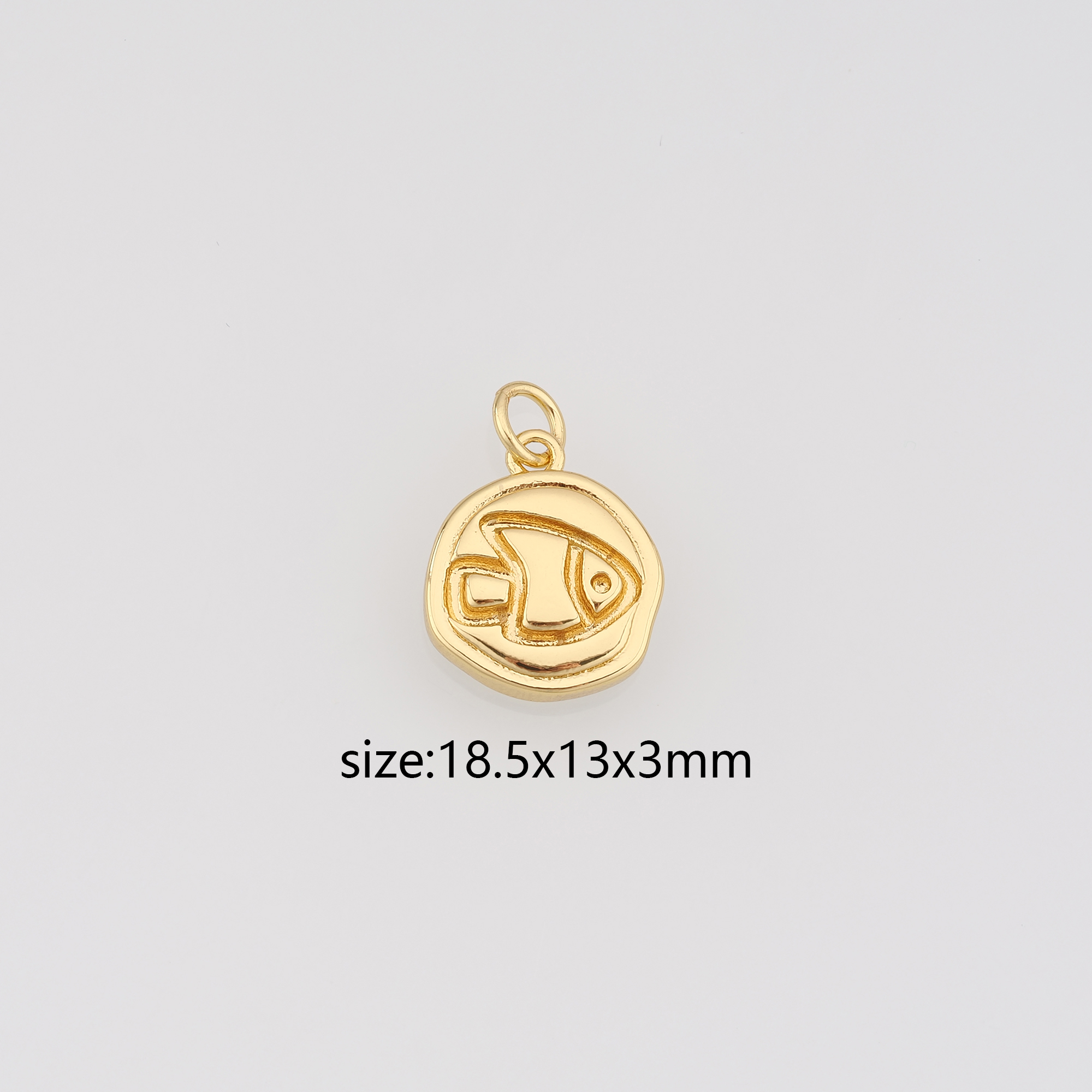 18K Gold Filled Fish Pendant,Ocean Charm Earrings Necklace for DIY Jewelry Making Supply