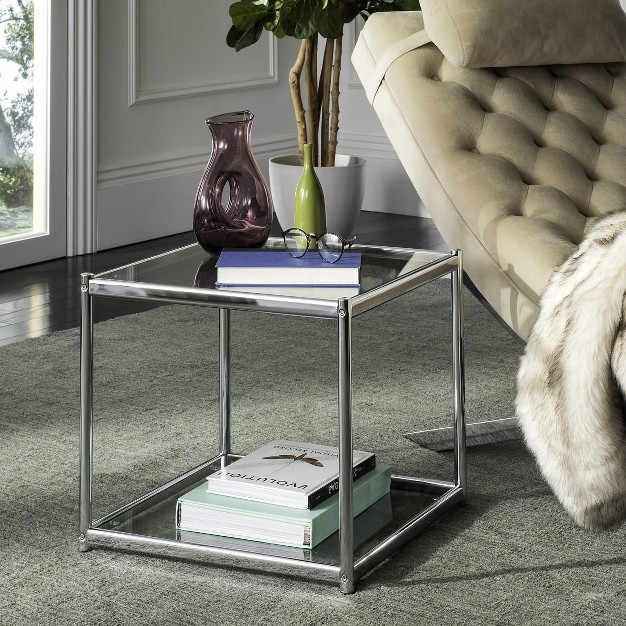 Lilias End Table Chrome Safavieh