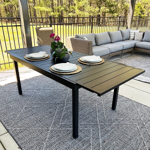 7/9Piece Patio Dining Set,1X Expandable Table,6/8 Folding Textilene Chairs