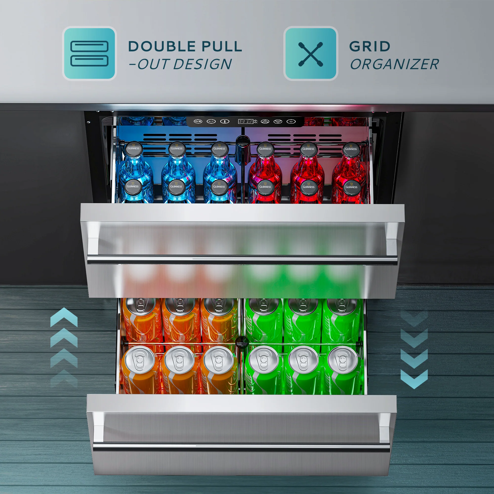 24 Inch Under Counter Double Drawer Fridge Trustworthy Quality