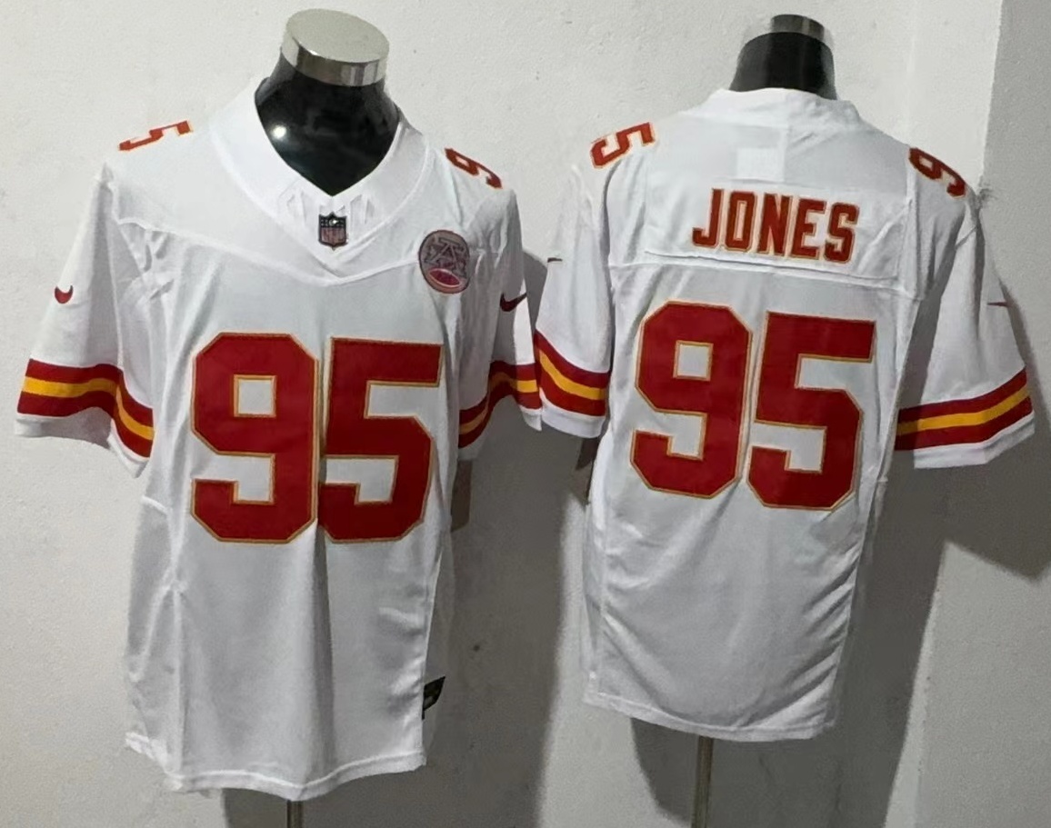 Men's Kansas City Chiefs Chris Jones #95 White Game Jersey