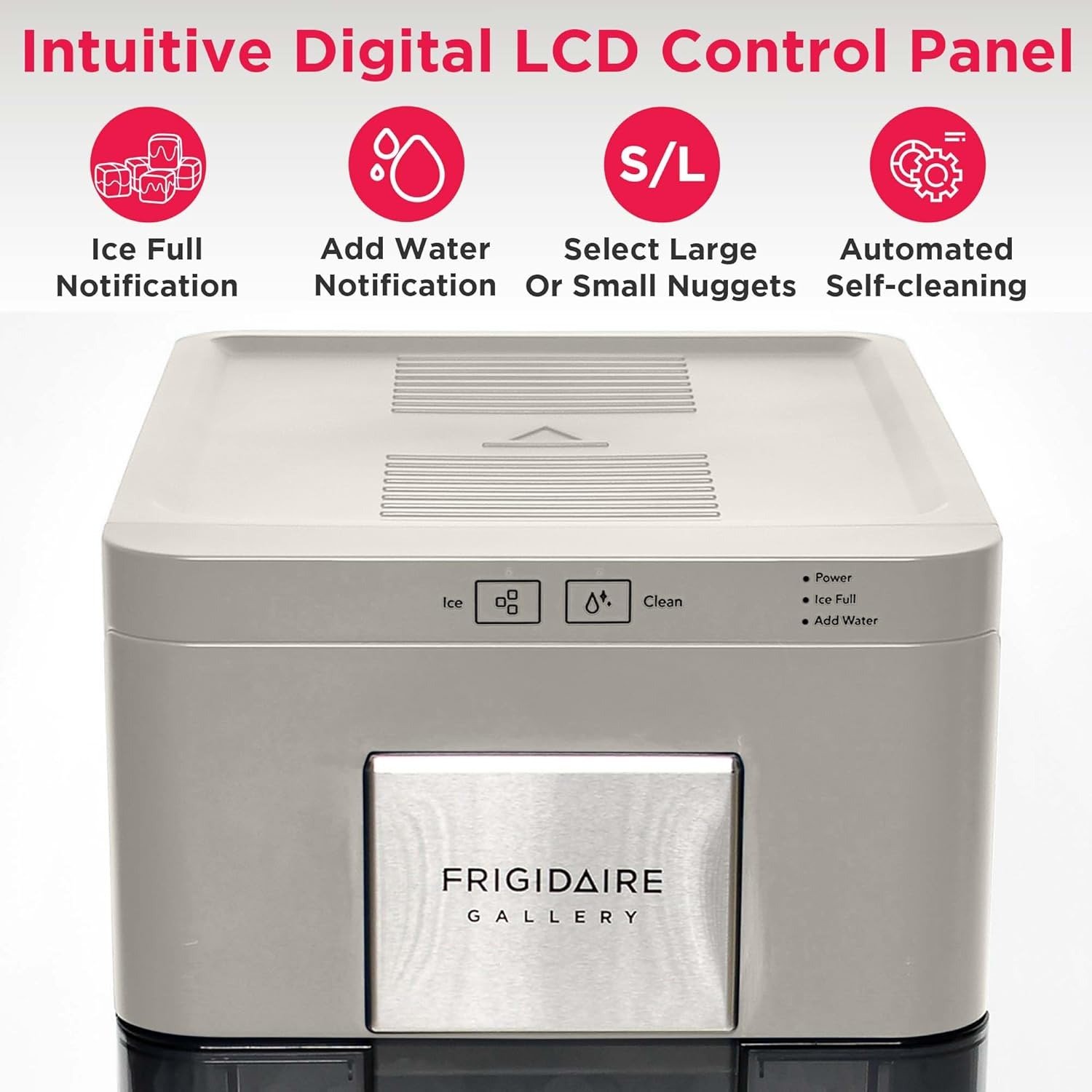 Nugget Ice Maker, Countertop Ice Machine with Transparent Window, Sonic Ice Maker with 44 lbs. Capacity, Auto Self Cleaning Ice Maker Machine, 2.0 Gen, Cream – 16.75D x 11.75W x 20.25H