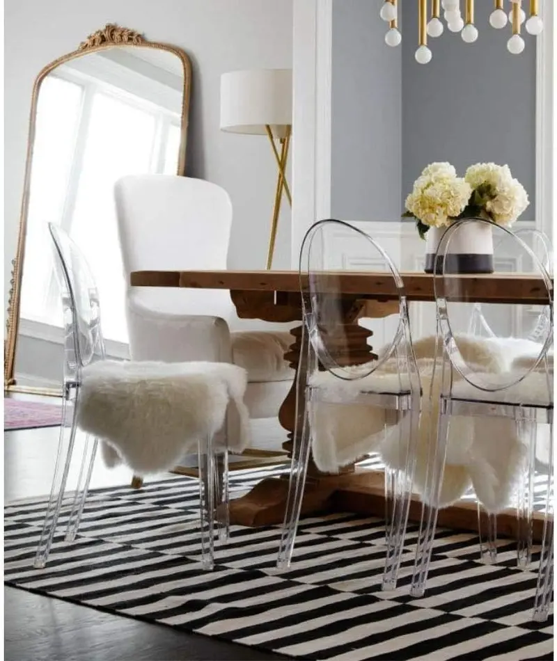 Transparent Polycarbonate Dining Chairs (Set of 2) – Philippe Starck-Inspired Stackable Ghost Chairs
