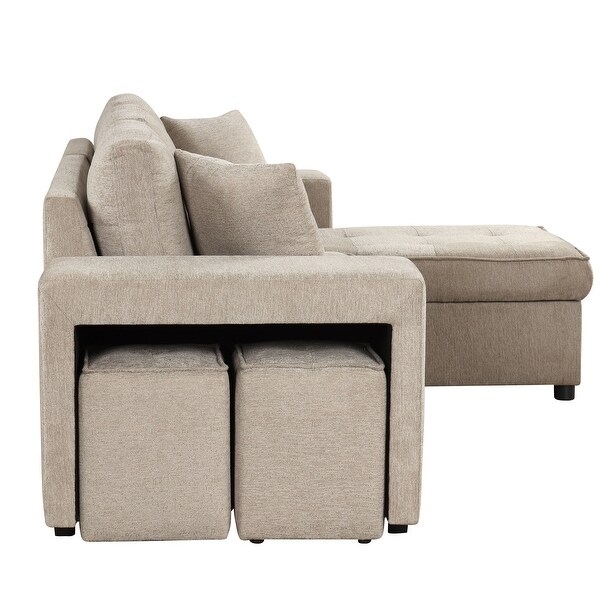 Modern LShape 3 Seat Reversible Sectional Sofa
