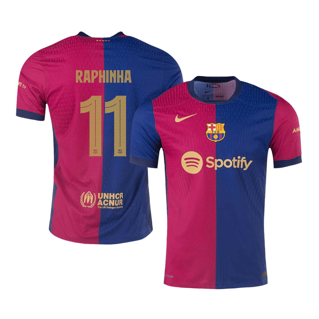 RAPHINHA #11 Barcelona Home Player Version Jersey - UCL