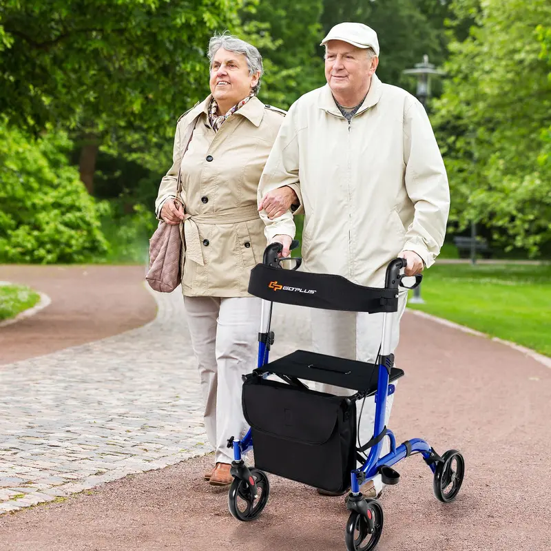 Senior-Friendly Rollator Walker – Convertible 2-in-1 Design with Resting Seat