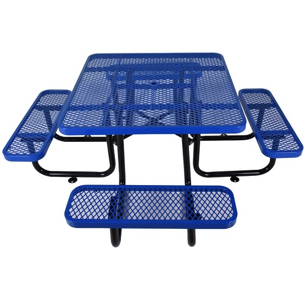 Square Outdoor Steel Picnic Table, 46