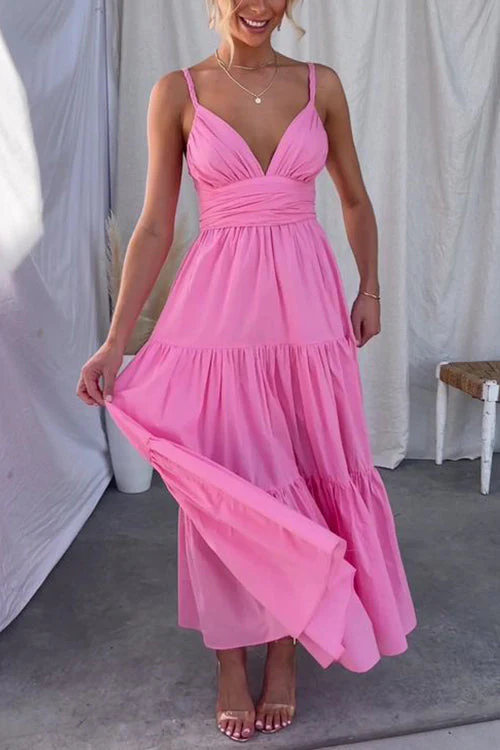 Tie Back Ruffle Maxi DressClistos