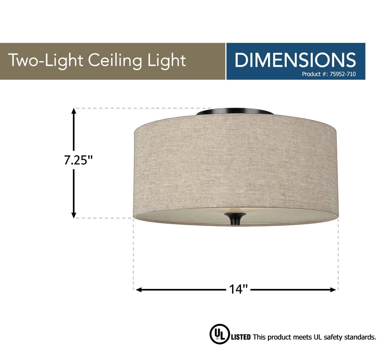Sea Gull Lighting 75952-710 Stirling Two Light Ceiling Flush Mount - Burnt Sienna